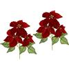 Flair Flower Poinsettia, fiore artificiale in velluto con 3 fiori artificiali, stella di Natale, singolo ramo di Natale, decorazione natalizia X'Mas, mazzo di Natale, ideale come regalo per l'Avvento