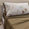 PETTI Artigiani Italiani - Lenzuola in Cotone con Federe in Stampa Digitale, Lenzuolo Una Piazza e Mezza, Completo Letto Fantasia Floreale 18 Fango, 100% Made in Italy