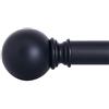 NICETOWN Bastoni per tende neri per finestre da 71 a 48 pollici, diametro 3,8 cm, regolabile, con sfera moderna, design finale, asta decorativa per tendaggi, nero opaco