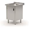 Hendi Tavolo Lavabo Con Armadio Porta Incernierato - Saldato 1 Lavabo Profondita: 700 Mm. 600x700x(h)850mm 813546