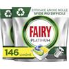 Fairy Platinum Detersivo Pastiglie Lavastoviglie, Brillantante, 146 Capsule Lavastoviglie, Limone, con Sistema Di Prelavaggio Integrato, Efficace nelle Sfide Difficili Contro lo Sporco