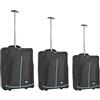 PROVITERA Set 3 Valigie Morbide Resistenti, Bagaglio a Mano con Rivestimento Morbido e Maniglia Telescopica, Valigia Trolley Resistente da Viaggio Morbida con Ruote Coveri Viale Morin (Nero)