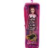 TOYS ONE Barbie Fashionistas Bambola Castana con Coda di Cavallo, Abito a Tubino Stivali Rosa HBV19
