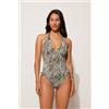 Tezenis Costume Intero Triangolo Con Coulisse Classic Snake Donna Nero