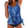 HEONSATI Costume Da Bagno Donna Curvy Bikini Mare Vita Alta Due Pezzi Set Tankini Piscina Contenitivo Taglie Forti Beachwear Costume Con Pantaloncino Push Up Sexy Swimwear Imbottito Brasiliana Mare Curvy