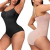 SUIUOI Fajas Body da donna, 2 pezzi, modellante per la pancia, con spalline regolabili, per la pancia, Nero + tonalità della pelle., L