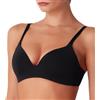 Cotonella Reggiseno Donna Imbottito Senza Ferretto ADC16 Invisibile sotto i Vestiti, Coppa B, Spalline Removibili, Comfort Quotidiano in Microfibra - Nero, 2B