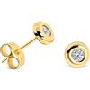 Miore - Orecchini a lobo da donna con zirconia cubica, oro giallo 9k (375)