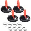 Tawveml Set di 4 ventose da campeggio con 8 ganci a S, multifunzionali, ganci a ventosa forti per campeggio, camper, tende, casa, officina, teloni, auto