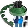 YushengTai Bordo flessibile per prato in plastica, 20 m (L) x 5 cm (A) bordure per prato e bordatura per aiuole, con 80 ancoraggi per terra + 1 paio di guanti (verde)