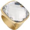 PAMTIER Anello in Acciaio Inossidabile da Donna con Pietra Preziosa Quadrata Cubic Zirconia Bands Party Wedding Jewelry Bianco Placcato Oro 17