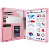 GraduatePro Porta Documenti A4 Pelle Portablocco Con Pinza Cartellina Portadocumenti Portablocchi Impermeabile Donna Uomo Rosa