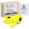 Pokornys - Etichette per prezzatrice 26 x 12 mm, 3000 pezzi, 2 rotoli da 1.500, giallo fluorescente, adesivo permanente, 1 riga, per METO Classic S, Blitz C6/C8/C10 e SATO Kendo 26