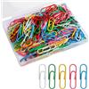 SopwMap 200 Pezzi Graffette Colorate, graffette ufficio, Fermagli ufficio, Paper clips, Fermagli di carta da 28mm con Scatola Portaoggetti - Documenti d'Ufficio e Scolastici per Ufficio, Scuola e Documenti