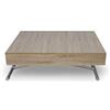 Menzzo Tavolino sollevabile allungabile in legno | Tavolo a scomparsa regolabile in altezza e lunghezza | legno, rovere chiaro, metallo | Sundance | Piegato: 120 x 80 x 40 cm Aperto: 80 x 190 x 75 cm