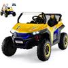 RELAX4LIFE Auto Elettrico per Bambini 12V, Macchina Elettrica 2 Posti con Luci Suoni, Ideale per Bambini 3-8 Anni, Capacità 60 kg (Giallo)