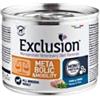 Generico Exclusion Metabolic e Mobility umido cane all breeds per cani adulti gusto MAIALE e FIBRE, ipoallergenico | 6 scatolette da 200 grammi l'una.