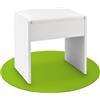 Juskys Tavolo da Trucco Sgabello Melly, sgabello in legno con cuscino imbottito e rivestimento in pelle sintetica, sgabello moderno 40 x 30 x 43 cm in bianco