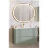 Lomadox Set di mobili da bagno, 2 pezzi, con lavabo da 80 cm, verde scanalato, montaggio sospeso, profondità 40 cm