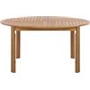 Beliani Tavolo da Pranzo a Doghe in Legno Acacia Chiaro Piano Rotondo 150 cm