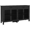 HOMCOM Credenza a 4 ante con ripiani regolabili e 2 cassetti per soggiorno cucina sala da pranzo - stile industriale - 150 x 40 x 85 cm nero