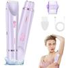 MeYuxg Rasoio elettrico 3 in 1 da donna, viola Dual Head Shaver da donna, impermeabile per bagnato e asciutto, rasoio elettrico da donna, per il corpo, la pube, le ascelle, ricaricabile
