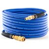 Poppstar Tubo per aria compressa in PVC ibrido 5 m, diametro interno 6 mm, attacco rapido in ottone 1/4, 20 bar, blu