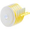 Storystore Nastro sigillante autoadesivo in gommapiuma, bianco 6x1,5mm, gomma espansa resistente intemperie, anti-collisione, isolamento acustico (5m x 5 rotoli)