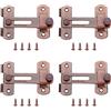 Lxoraziy 4 Pezzi Fermo Serratura, Chiavistello Porta Sicurezza, Chiavistello per Cancello in Acciaio Inox, Flip Latch con Viti per Finestre e Porte da Giardino(Bronzo Rosso)