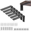 Liwankaqi 6 staffe per mensole resistenti, colore nero, rustiche, per mensole da parete in legno, stile vintage, in metallo, con labbro, per scaffalature, 150 x 100 mm