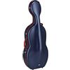 GEWA Custodia per violoncello FUN Series policarbonato 4/4 Blu/Rosso, interno nero, 2 cinghie zaino rimovibili, tasca accessori, sospensione imbottita, maniglia laterale aggiuntiva
