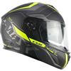 CGM Casco modulare, 569G C-MAX CITY, Nero Giallo fluo opaco,M (57-58cm)