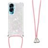 LEMAXELERS Custodia con Corda Collana per Huawei Honor 90 Lite Case, Glitter Bling Liquido Sabbie Mobili Bumper Case TPU Silicone Morbido Brillantini Quicksand Cover per Huawei Honor 90 Lite,GS Color Love