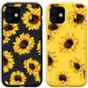 Yoedge 2 Pezzi Cover per Apple iPhone 12 PRO/iPhone 12 6,1,Squishy Silicone TPU Custodia per Cellulari con Disegni Aesthetic, Antiurto Originale Cover Disegno Case per iPhone12 PRO,Girasole