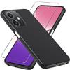 LYJERRY Cover & Vetrino Vetro Compatibilità con OPPO A5 Pro Cover antiurto Custodia piu Vetro temperato protezione Per OPPO A5 Pro Pellicola,Nero