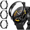 Kamita [3Pezzi] Custodia Compatibile con Garmin Venu 3 45mm, Duro PC Bumper Case con Protezione Dello Schermo in Vetro Temperato, Custodie Protettiva a Copertura Totale per Garmin Venu 3 (Nero*3)