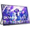 UPERFECT Monitor Portatile UPERFECT 2K 144Hz 17,3 Pollici Display Mobile con Schermo IPS 2560 * 1440 400 Nit Mini HDM Tipo C per Laptop PC PS4/5 Xbo Switch Compatibile VESA