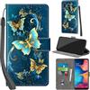 PHINIENLAND Cover per Samsung Galaxy A20e / A10e Case PU Pelle Custodia [Kickstand] [Chiusura magnetica] [Slot per Schede], Portafoglio Flip Custodia per Samsung A20e,Farfalla verde