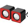 Audiocore Altoparlanti Computer PC USB 2.0 Potenza 2x3W jack da 3,5 mm Mini ROSSO e NERO (Rosso)