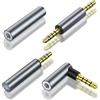 HATMINI Confezione da 4 adattatori audio da 3,5 mm, jack stereo placcati oro, per telefoni cellulari, tablet, audio auto, altoparlanti