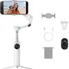Insta360 Flow 2 Pro Pack Vlog Bianco- Gimbal per smartphone pieghevole, Tracciamento con Apple DockKit, Selfie stick e treppiedi integrati, Telecomando, Spotlight/Supporto da zaino