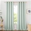 PONY DANCE Tende Semitrasparenti per Interni Filtro Luce Tenda Lino con Anelli per Salotto Eleganti Linen Curtains per Soggiorno 2 Pezzi L 140 x A 220 CM, Verde Chiaro