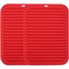 STOUCLA Set di 2 grandi sottobicchieri in silicone tovagliette tovagliette presine sottopentola termica in silicone tovaglietta rettangolare - 23x30 cm (2 pezzi, rosso)