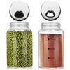 katmerio 2 barattoli per spezie con coperchio girevole, 150 ml, in vetro borosilicato, per spezie, con 4 tipi di fori per spezie, per cucina, grigliate all'aperto, barbecue, cucina