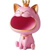 Moaobooh Statua di Gatto Fortunato, Decorazione per Casa e Ingresso, con Gatto che Ride e Chiavi, Scatola per Piccoli Oggetti (Rosa)