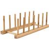 INNERNEED Supporto per piatti in legno di bambù, organizer da cucina per piatti, ciotole, tazze, coperchi e taglieri (confezione da 1)