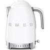 Smeg, Bollitore Temperatura Variabile KLF04WHEU 1,7L, Più Livelli di Temperatura, Filtro Anticalcare Lavabile, Autospegnimento Sicurezza, Indicatore Livello Acqua, Avvolgicavo, Potenza 2400W, Bianco