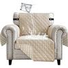 Lydevo Copridivano Impermeabile Copridivano 1 Posto con Braccioli per Animali Salvadivano Antigraffio Copridivano Trapuntato per Gatto Cani,Beige