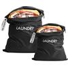 Asnews Sacchi da Biancheria, Impermeabile Sacchi di Nylon con Zip, Grande Capacità Sacco Lavanderia Sporca da Viaggio, Riutilizzabile Sacchetto Organizer per Gym, 60 x 45/55 x 35 cm, 2 Pezzi