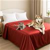 Byour3 - Copriletto Matrimoniale SUPER IMPERMEABILE Animali Antimacchia Protezione Letto Singolo Piazza e Mezza Antipelo Antimuffa Gatto Cane Bambini Coperta Lavabile (Rosso, Singolo)
